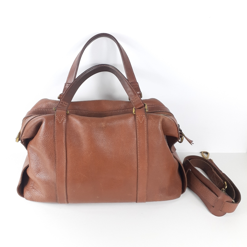 Madewell The Glasgow Satchel in Cognac